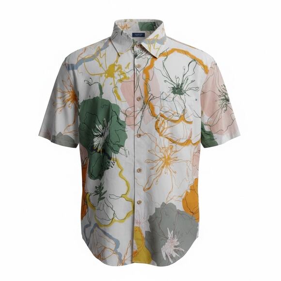 Ted Baker London Other - Ted Baker London Men Multicolor Floral Button Front Short Sleeve Shirt Size 7